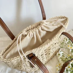 Elena Handbags Straw Market Tote Bag