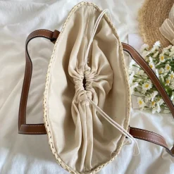 Elena Handbags Straw Market Fashion Tote