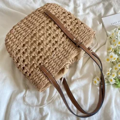 Elena Handbags Straw Market Tote Bag
