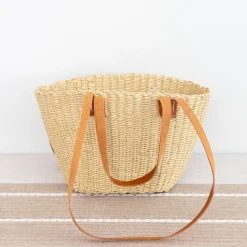 Elena Handbags Straw Shell Basket Summer Tote