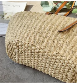 Elena Handbags Straw Shell Basket Summer Tote