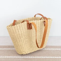 Elena Handbags Straw Shell Basket Summer Tote