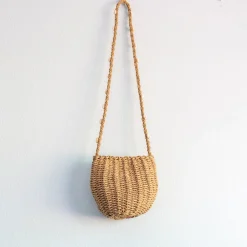 Elena Handbags Straw Shoulder Bag with Sea Shells Strap