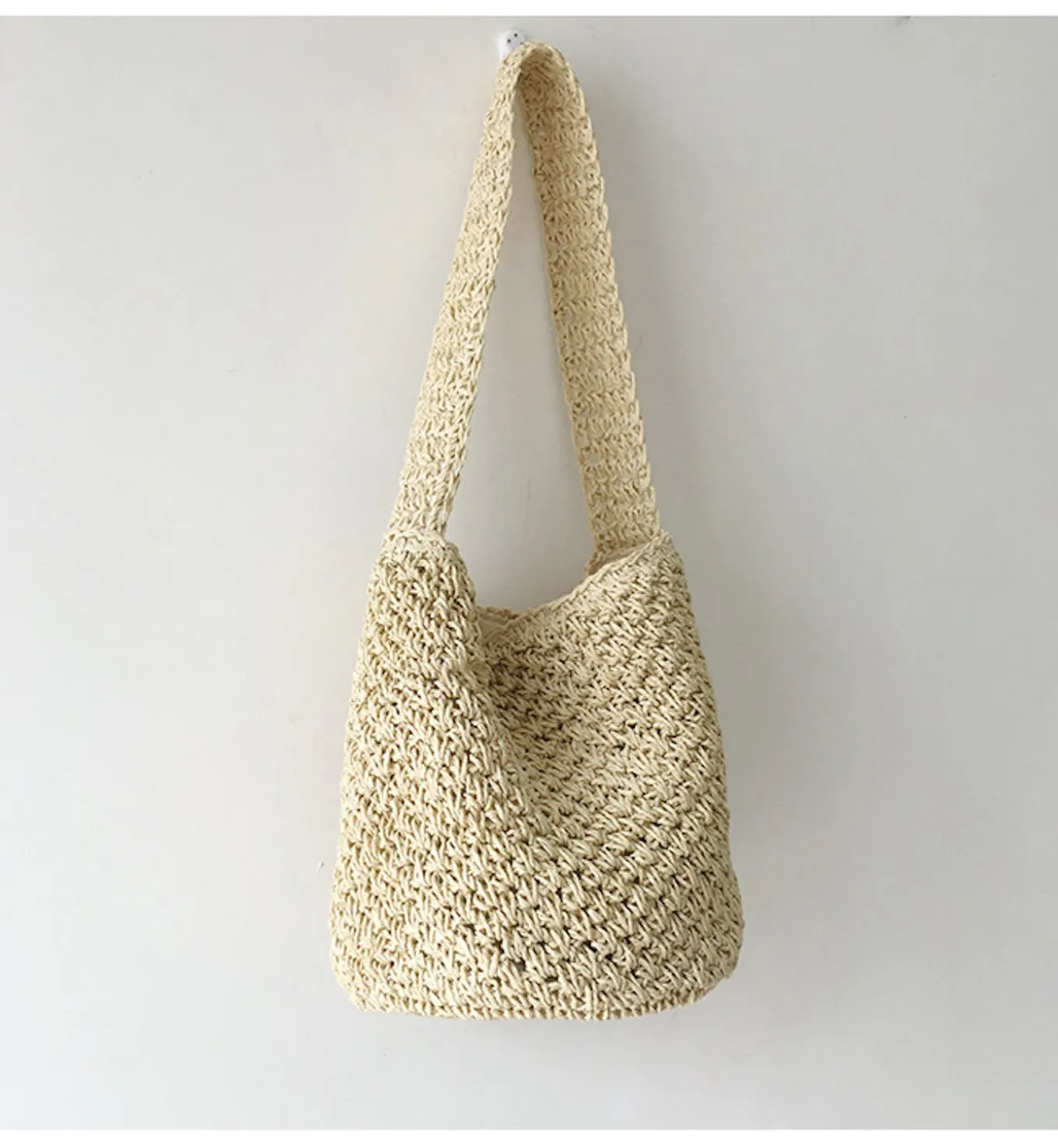 Elena Handbags Straw Shoulder Bucket Bag