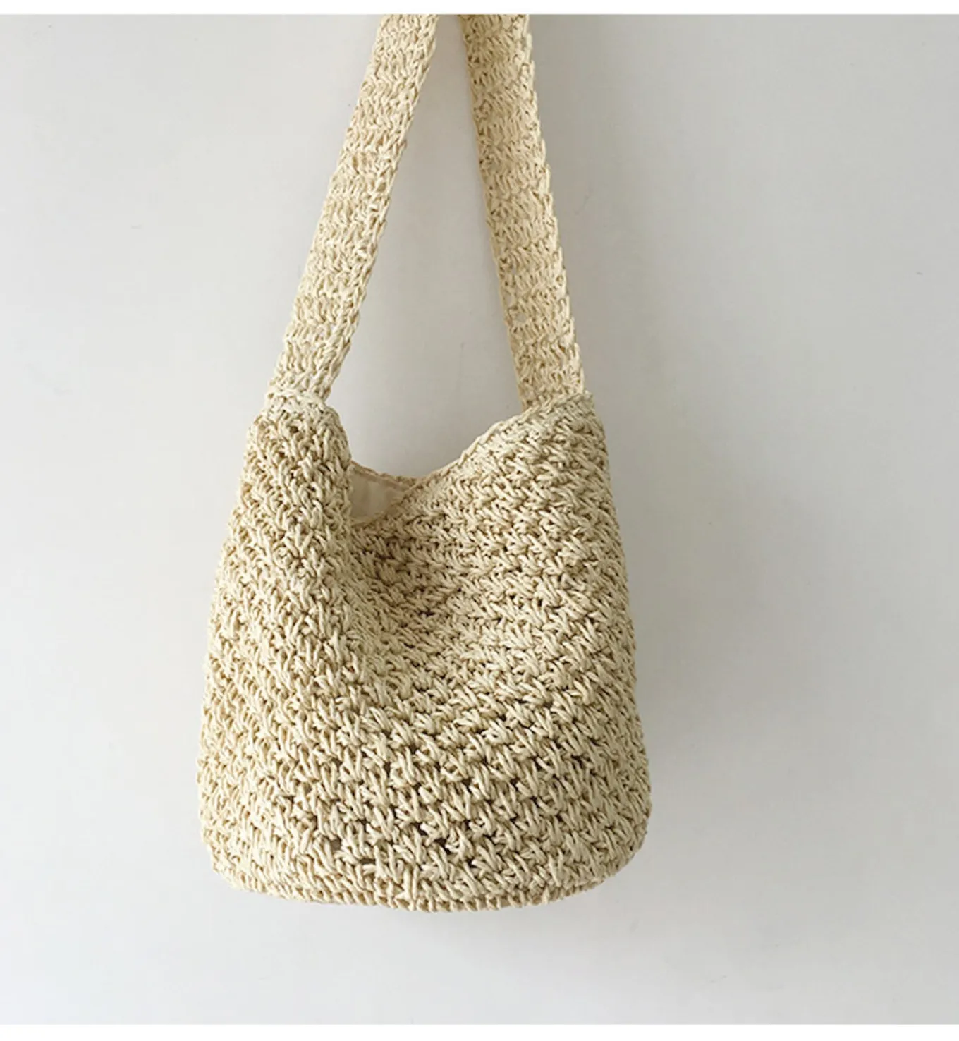 Elena Handbags Straw Shoulder Bucket Bag