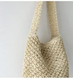 Elena Handbags Straw Shoulder Bucket Bag