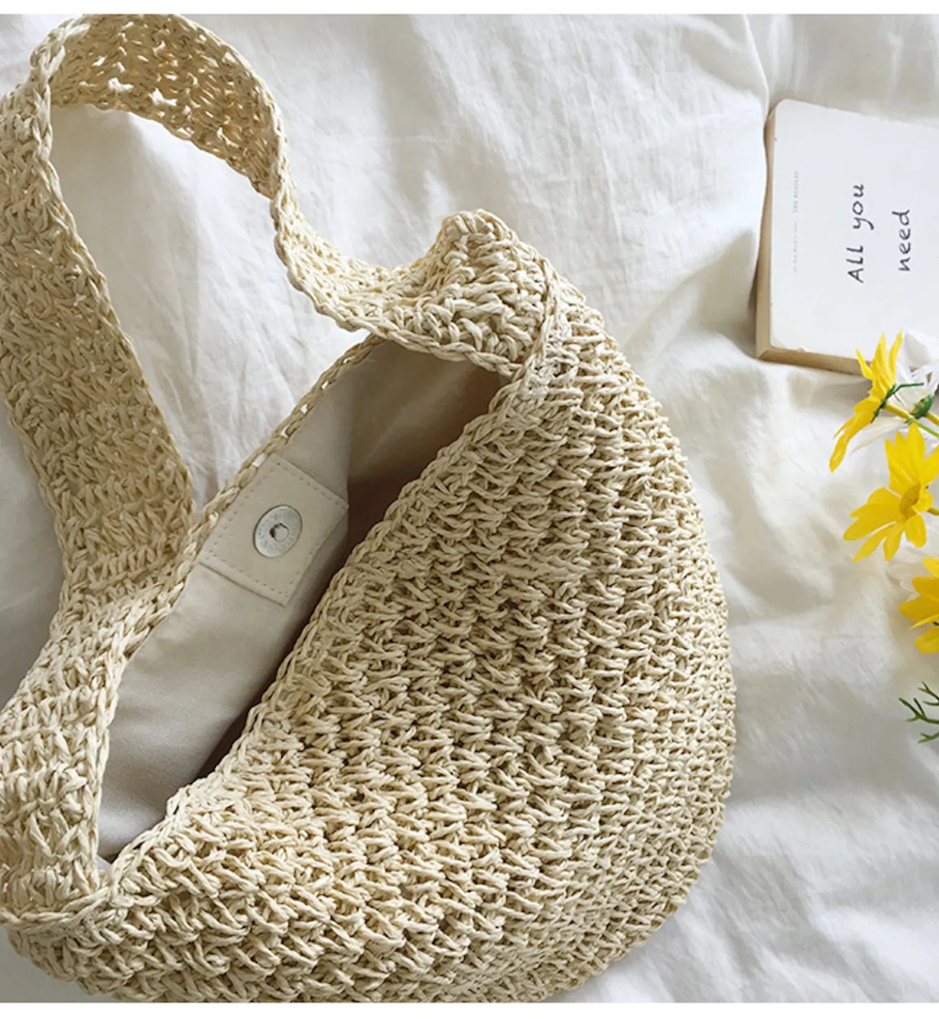 Elena Handbags Straw Shoulder Bucket Bag
