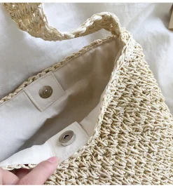 Elena Handbags Straw Shoulder Bucket Bag