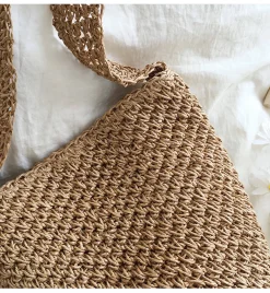 Elena Handbags Straw Shoulder Bucket Bag