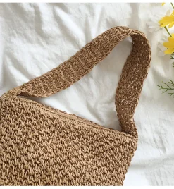 Elena Handbags Straw Shoulder Bucket Bag