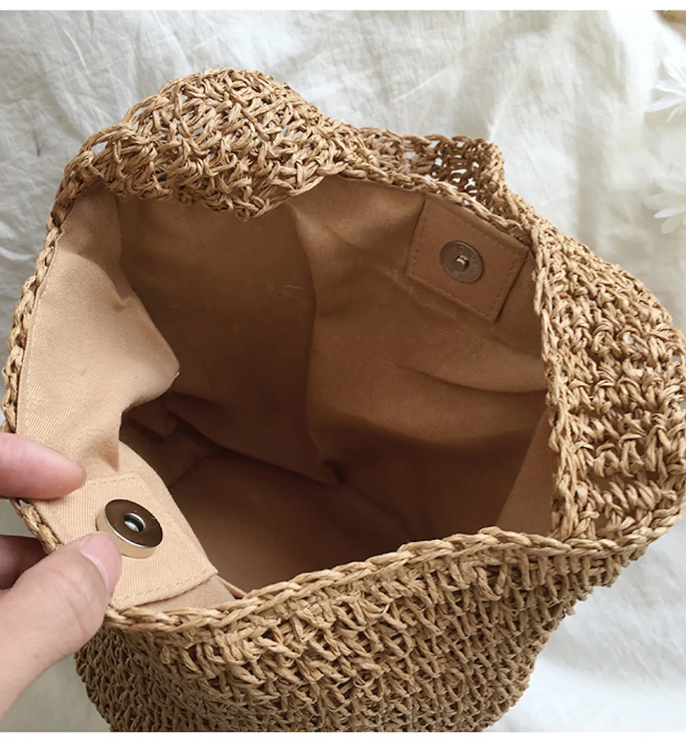 Elena Handbags Straw Shoulder Bucket Bag