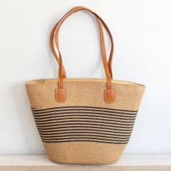 Elena Handbags Straw Summer Tote Beach Basket Bag