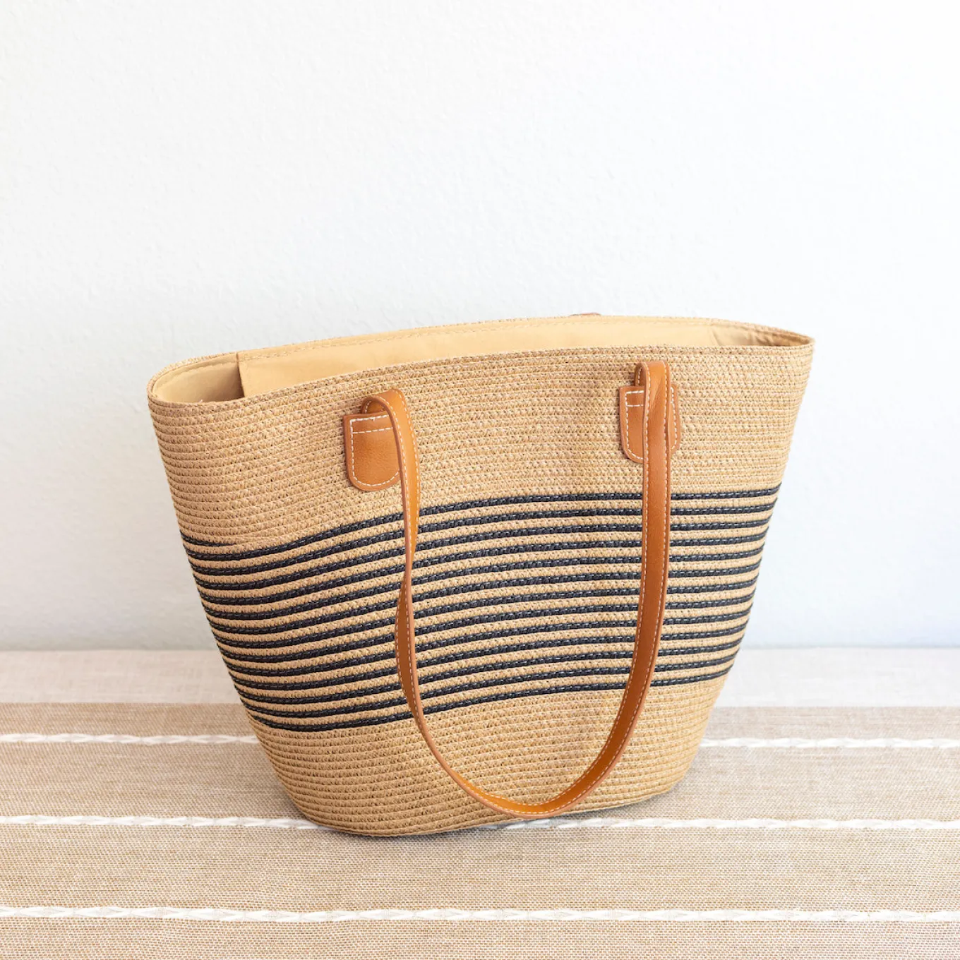 Elena Handbags Straw Summer Tote Beach Basket Bag