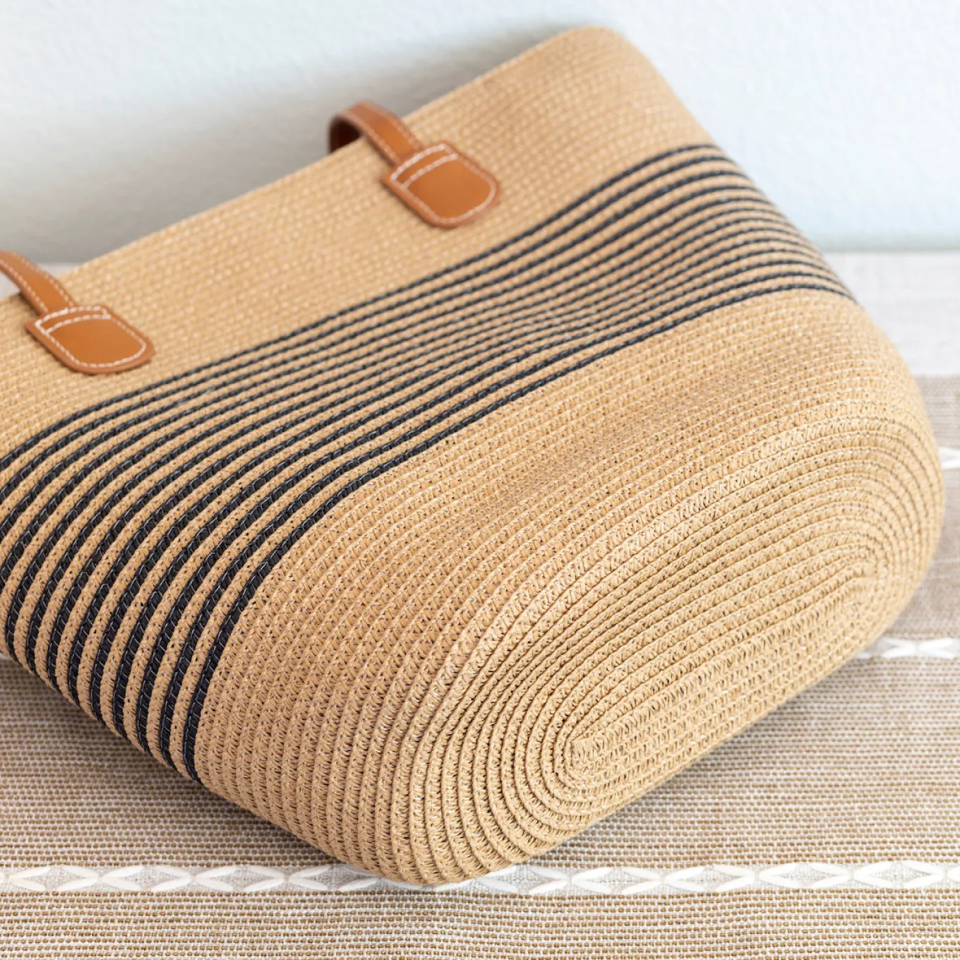 Elena Handbags Straw Summer Tote Beach Basket Bag