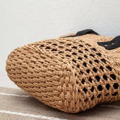 Elena Handbags Straw Summer Beach Basket Tote