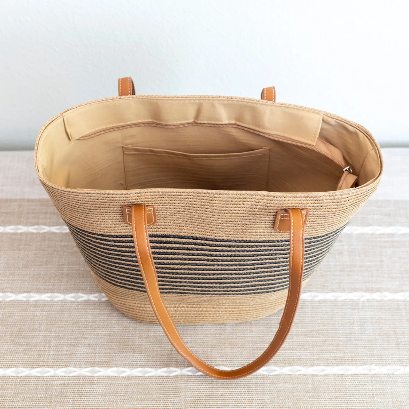 Elena Handbags Straw Summer Tote Beach Basket Bag