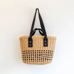 Elena Handbags Straw Summer Beach Basket Tote
