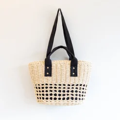 Elena Handbags Straw Summer Beach Basket Tote