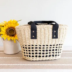 Elena Handbags Straw Summer Beach Basket Tote