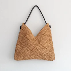 Elena Handbags Straw Woven Fashion Shoulder Bag