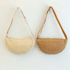 Elena Handbags Straw Woven Crossbody Bag
