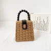 Elena Handbags Straw Woven Box Purse