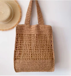 Elena Handbags Straw Woven Summer Fashion Tote