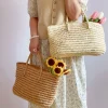 Elena Handbags Straw Woven Summer Beach Bag