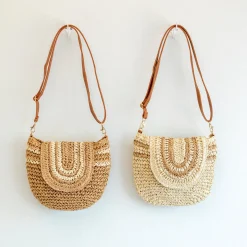 Elena Handbags Straw Woven Crossbody Bag