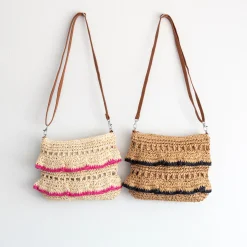 Elena Handbags Straw Woven Summer Crossbody Purse