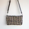 Elena Handbags Straw Woven Striped Crossbody Bag
