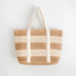 Elena Handbags Straw Woven Beach Tote