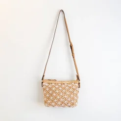 Elena Handbags Straw Woven Crossbody Purse