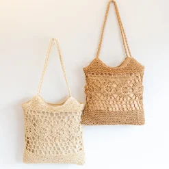 Elena Handbags Straw Woven Summer Fashion Bag with Floral Designs