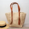 Elena Handbags Straw Woven Tote With Tassle