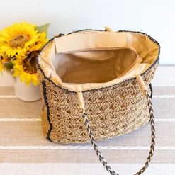Elena Handbags Straw Woven Shoulder Bag with Tassel