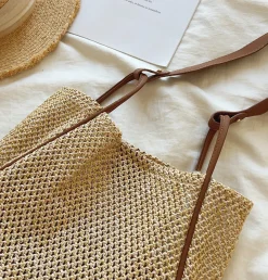 Elena Handbags Straw Woven Work Tote