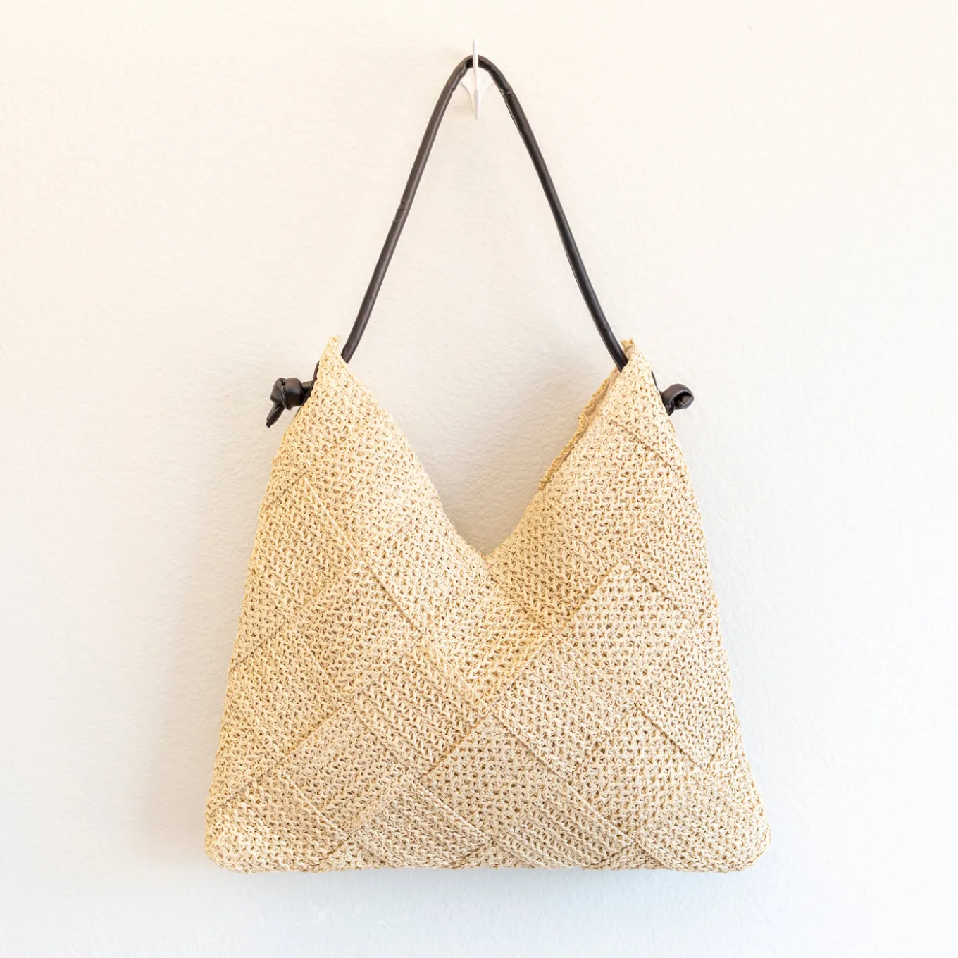 Elena Handbags Straw Woven Fashion Shoulder Bag