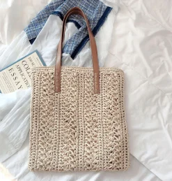 Elena Handbags Straw Woven Summer Fashion Bag