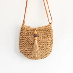 Elena Handbags Straw Woven Crossbody Bag