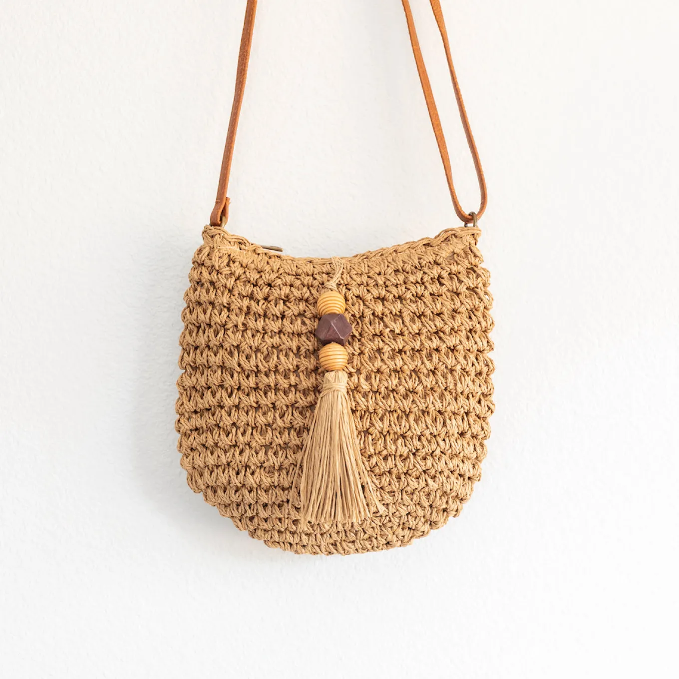 Elena Handbags Straw Woven Crossbody Bag