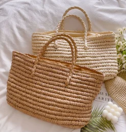 Elena Handbags Straw Woven Summer Beach Bag