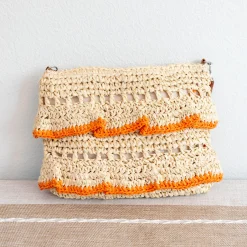 Elena Handbags Straw Woven Summer Crossbody Purse