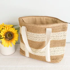 Elena Handbags Straw Woven Beach Tote