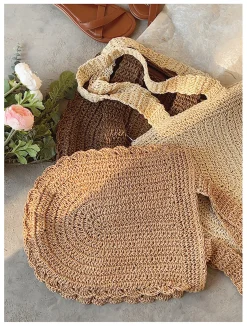 Elena Handbags Straw Woven Shoulder Bag