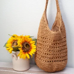 Elena Handbags Straw Woven Shoulder Beach Bag