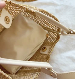 Elena Handbags Straw Woven Work Tote