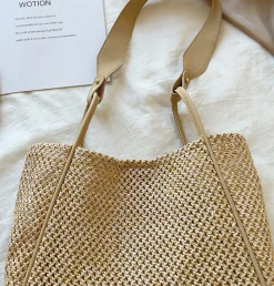 Elena Handbags Straw Woven Work Tote