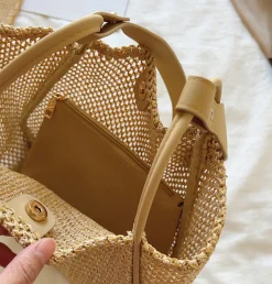 Elena Handbags Straw Woven Work Tote
