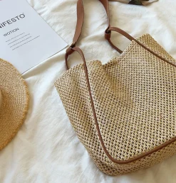 Elena Handbags Straw Woven Work Tote